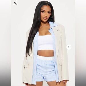 Fashion Nova Kenzie Blazer Boxer Short Set